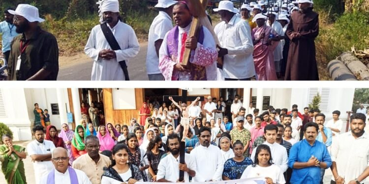 അട്ടപ്പാടി ചുരത്തിലൂടെ സുൽത്താൻപേട്ട് രൂപതയിലും കടൽ തീരത്തിലൂടെ കൊല്ലം രുപതയിലും നടന്ന കുരിശിന്റെ വഴികൾ ഭക്തിസാന്ദ്രമായി