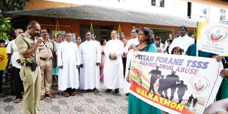ലഹരിക്കെതിരെ വാക്കത്തോൺ പരിപാടിയുമായി പേട്ട ഫൊറോന സാമൂഹ്യ ശുശ്രൂഷ സമിതി