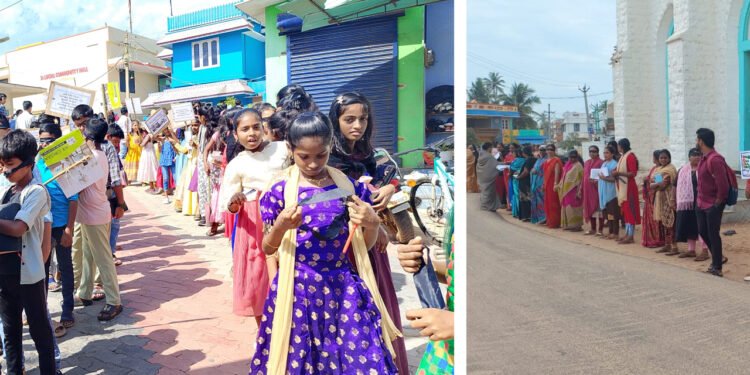 ലഹരിക്കെതിരെ മനുഷ്യ ചങ്ങലയുമായി തുത്തൂർ ഫൊറോന സാമൂഹ്യ ശുശ്രൂഷ