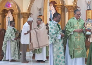 എം.വി.ആർ പുരസ്കാരം നേടിയ മോൺ. യൂജിൻ പെരേരയ്ക്കും വിശിഷ്ടസേവ മെഡൽ നേടിയ ശ്രീമതി അജിതയ്ക്കും കുലശേഖരം ഇടവകയുടെ ആദരം