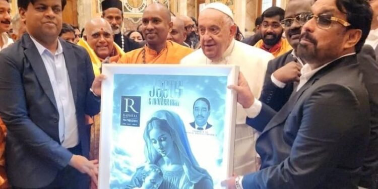 “Jesus and Mother Mary” ചലച്ചിത്രത്തിന്റെ പോസ്റ്റർ ഫ്രാൻസിസ് പാപ്പ പ്രകാശനം ചെയ്തു. അണിയറപ്രവർത്തകർ തിരുവനന്തപുരം അതിരൂപതാംഗങ്ങൾ