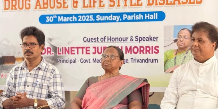 ലഹരിക്കെതിരെയും ജീവിതശൈലി രോഗങ്ങളെപ്പറ്റിയും ബോധവൽക്കരണ ക്ലാസ് സംഘടിപ്പിച്ച് കെ.സി.വൈ.എം. പേട്ട ഇടവക