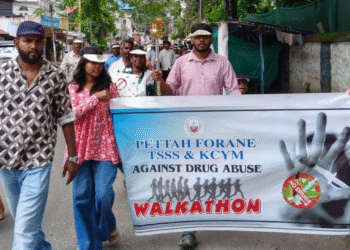 പേട്ട ഫെറോനയിൽ ലഹരിക്കെതിരെ വാക്കത്തോൺ സംഘടിപ്പിച്ചു