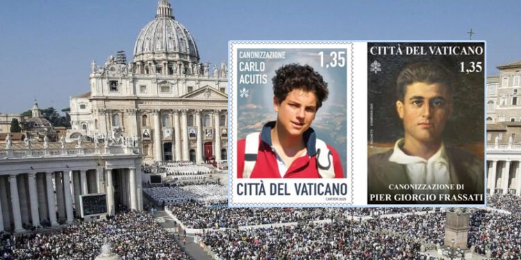 കാർളോയുടെയും ഫ്രസ്സാത്തിയുടെയും വിശുദ്ധ പദവിയ്ക്കു ഇനി രണ്ടുനാള്‍; വത്തിക്കാന്‍ സ്മാരക സ്റ്റാമ്പുകള്‍ പുറത്തിറക്കി