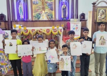 വട്ടിയൂർക്കാവ് ലിറ്റിൽ ഫ്ലവർ ഇടുക വിശുദ്ധ കൊച്ചുത്രേസ്യയുടെ ഛായാചിത്രം വരയ്ക്കുന്ന മത്സരം സംഘടിപ്പിച്ചു