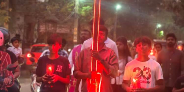 ‘കാൽവരിയിലേക്ക്’; കെ.സി.വൈ.എം. തിരുവനന്തപുരം അതിരൂപതാ സമിതിയും, പുതുക്കുറിച്ചി ഫെറോന സമിതിയും സംയുക്തമായി കുരിശിന്റെ വഴി നടത്തി