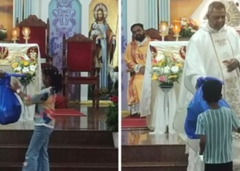 ശാന്തിപുരം ഇടവകയിൽ വിദ്യാർഥികൾക്ക് പഠനോപകരണങ്ങൾ വിതരണം ചെയ്തു