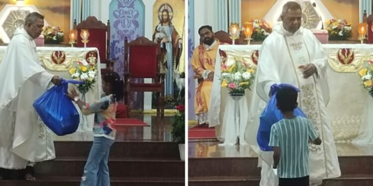 ശാന്തിപുരം ഇടവകയിൽ വിദ്യാർഥികൾക്ക് പഠനോപകരണങ്ങൾ വിതരണം ചെയ്തു